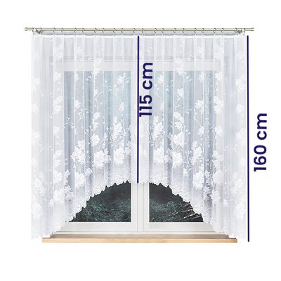 Oblouková záclona Tereza 160x500 cm bez řasící pásky – fotka 4