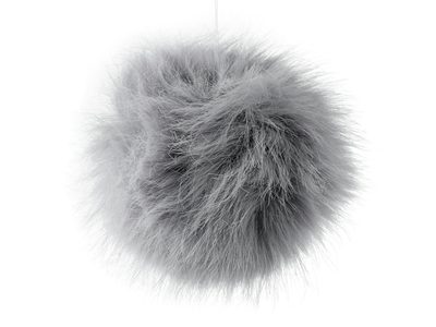 Kožešinová bambule s poutkem Ø11 cm{% if variant.name %} – 5 šedá{% endif %}