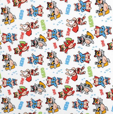 Látka - elastický úplet s potiskem Bílá,Červená,Modrá 48/404 šířka 175 cm{% if product.brand.name %} – Bellatex{% endif %}