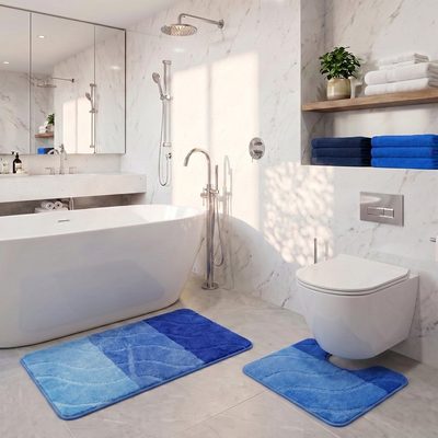 Koupelnová a WC předložka vlny modré – fotka 4