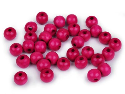 Dřevěné korálky Ø10 mm 20g{% if variant.name %} – 6 růžová malinová{% endif %}