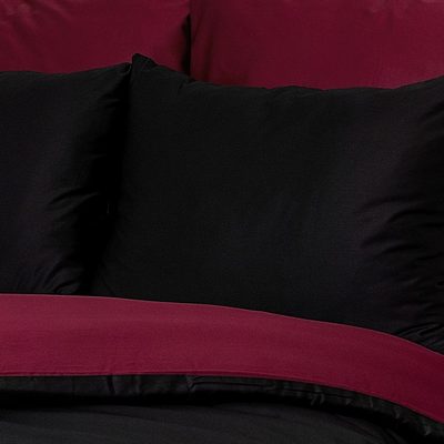 Saténové povlečení LUXURY COLLECTION vínové/černé – fotka 3