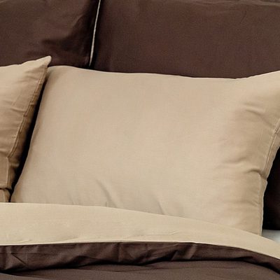 Saténové povlečení LUXURY COLLECTION tmavě hnědé/béžové – fotka 3