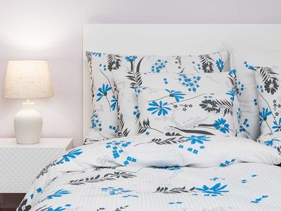 Krepové povlečení Agáta denim na bílém podkladu 140x200, 70x90 cm – fotka 2