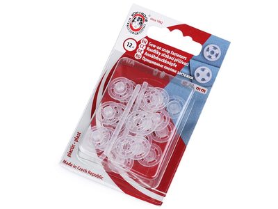 Plastové patentky Ø7 mm - Ø15 mm na blistru{% if variant.name %} – 14 (13 mm) transparent{% endif %}