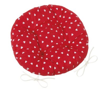 Sedák Adéla prošívaný kulatý Červená,Bílá 62/327 průměr 40 cm{% if product.brand.name %} – Bellatex{% endif %}