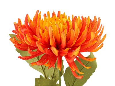 Umělá chryzantéma - 10 (Ø18 cm) oranžová otevřená