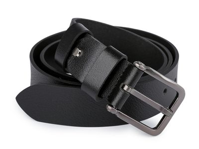 Pánský kožený pásek z buvolí kůže šíře 4 cm{% if variant.name %} – 2 černá{% endif %}