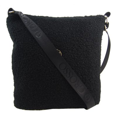 Velká černá beránková dámská crossbody taška M821 GROSSO – fotka 1