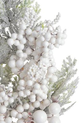 Zasněžená větvička s bílými bobulemi 53 cm – fotka 1