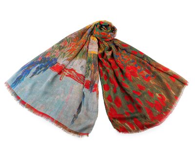 Letní šátek / šála 85x175 cm{% if variant.name %} – 2 modrá{% endif %}