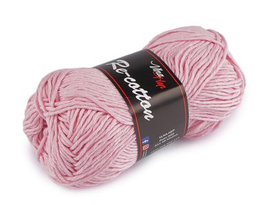 Bavlněná pletací příze Re-Cotton 50 g{% if variant.name %} – 5 (81320) růžová sv.{% endif %}