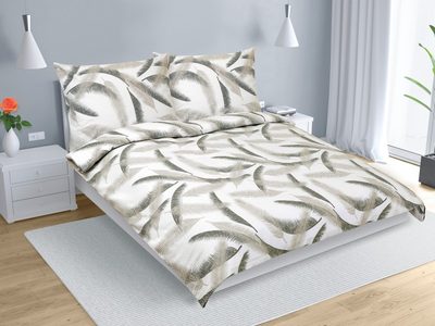 Krepové povlečení na dvoudeku Šedá,Bílá 80/929{% if variant.name %} – 180x220 cm, 2ks 70x90 cm{% endif %}
