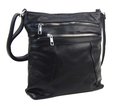 Kožená malá dámská crossbody kabelka tmavě modrá-hnědá