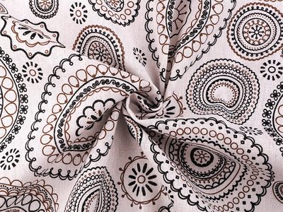 Bavlněná metráž / imitace lnu hrubší mandala METRÁŽ{% if product.brand.name %} – Stoklasa{% endif %}
