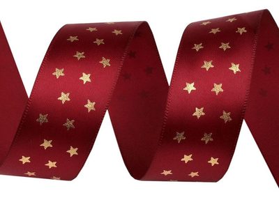 Vánoční stuha hvězdy šíře 25 mm návin 20 metrů{% if product.brand.name %} – Galanterka{% endif %}