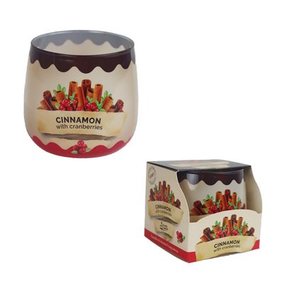 Svíčka vonná ve skle CINNAMON WITH CRANBERRIES 100g G - dia 7,5 × 7,8 cm{% if product.brand.name %} – Morex{% endif %}