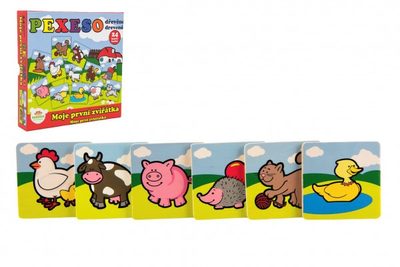 Pexeso Moje první zvířátka dřevěné 24 dílků pro nejmenší v krabičce 19,5x19,5x3,5cm 12m+ MPZ{% if product.brand.name %} – Teddies{% endif %}