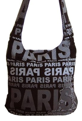 Moderní crossbody taška PARIS s šedým potiskem - Mahel