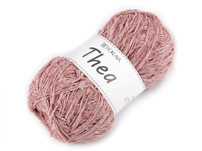 Pletací příze žinylková s lurexem Thea 100 g{% if variant.name %} – 2 pudrová stříbrná{% endif %}