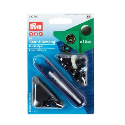 Knoflík stiskací SPORT & CAMPING 15 mm ČERNÝ NIKL Prym{% if product.brand.name %} – PRYM{% endif %}