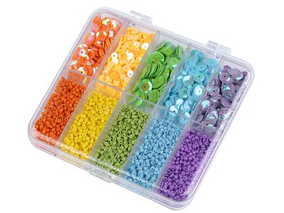 Sada rokajl a flitry v plastovém boxu{% if variant.name %} – 3 mix barev multikolor{% endif %}