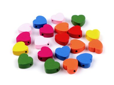 Dřevěné korálky srdce Ø15 mm 20 ks{% if product.brand.name %} – Galanterka{% endif %}