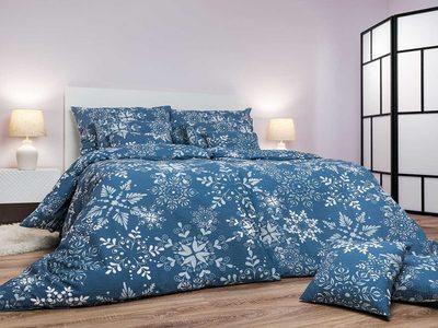 Krepové povlečení Snowflakes šedomodré 140x200, 70x90 cm{% if product.brand.name %} – Dadka{% endif %}