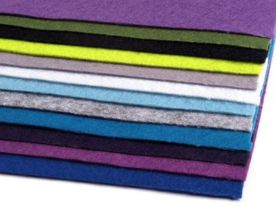 Látková dekorativní plsť / filc 20x30 cm sada 12 kusů MIX{% if variant.name %} – 2 mix{% endif %}