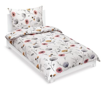 Krepové povlečení Šedá,Růžová 80/709{% if variant.name %} – 140x220 cm, 70x90 cm{% endif %}