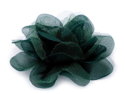 Šifónový květ Ø8 a 9 cm 4 ks{% if variant.name %} – 12 (9 cm) zelená tm.{% endif %}