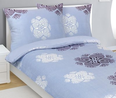 Povlečení MIKROFLANEL Modrá,Fialová,Bílá 95/962 140x200, 70x90 cm{% if product.brand.name %} – Bellatex{% endif %}