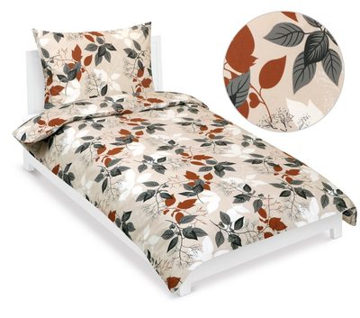 Bavlněné povlečení Oranžová,Šedá,Béžová 90/807{% if variant.name %} – 140x220 cm, 70x90 cm{% endif %}