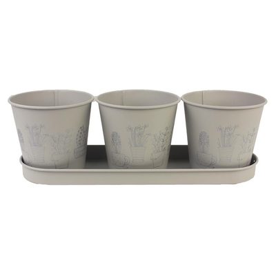 Sada 3 květináčů s táckem K2601-21{% if product.brand.name %} – Morex{% endif %}