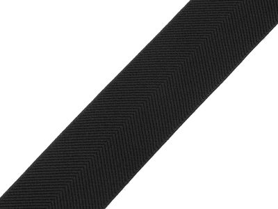 Pruženka s keprovým vzorem na opasky a šle šíře 40 mm METRÁŽ{% if variant.name %} – 4 černá{% endif %}