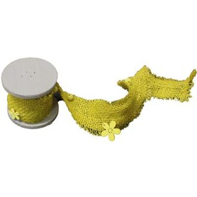 stuha juta s korálky a kytkami žlutá X0033{% if product.brand.name %} – Morex{% endif %}
