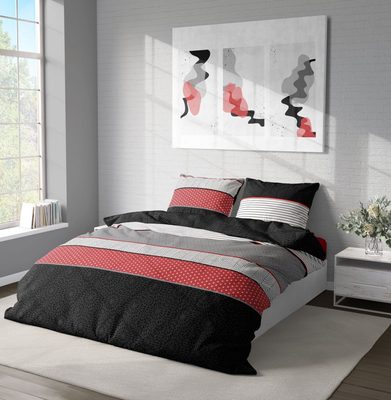 Klasické ložní bavlněné povlečení DELUX 140x200, 70x90cm KYOTO černé{% if product.brand.name %} – Kvalitex{% endif %}