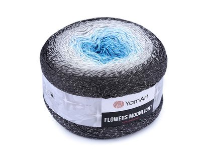 Flowers Moonlight 260 g Pletací příze{% if variant.name %} – 3 (3251) modrá azuro šedá{% endif %}