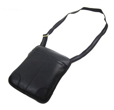 GROSSO Kožená pánská crossbody taška 22x28x6 cm černá – fotka 4