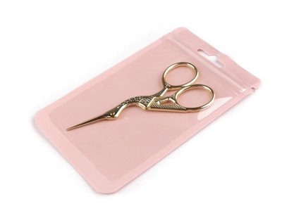 Nůžky vyšívací čáp délka 11,5 cm - 3 (9,5 cm) zlatá sv.