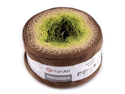 Bavlněná pletací příze Rosegarden 250 g{% if variant.name %} – 12 (322) hnědá zelená{% endif %}