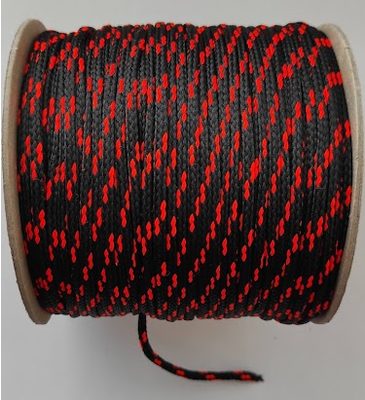 Šňůra oděvní černá-oranžová neon PES 4 mm, návin 100 m{% if product.brand.name %} – Galanterka{% endif %}