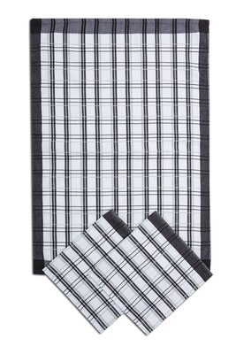 Utěrka Extra savá 50x70 cm Tradiční káro černé 3 ks – fotka 2