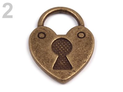 Přívěsek ZÁMEK 15x20mm srdce 230934 – fotka 1