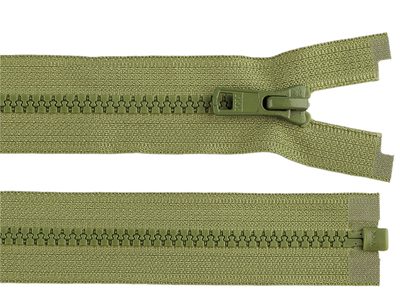 Kostěný zip YKK No 5 délka 70 cm bundový - 011 zelená khaki