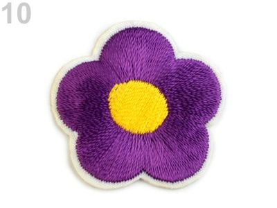 Nažehlovačka vyšívaný květ{% if variant.name %} – 10 fialová purpura{% endif %}