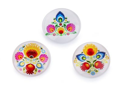 Skleněný kabošon folklor Ø25 mm{% if product.brand.name %} – Stoklasa{% endif %}