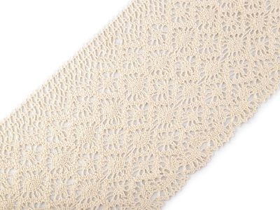Bavlněná krajka paličkovaná šíře 14 cm METRÁŽ{% if variant.name %} – 2 režná světlá{% endif %}