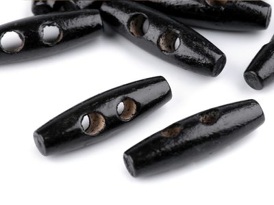 Knoflík dřevěný oliva 12x40 mm 10 kusů{% if variant.name %} – 3 černá - lakované{% endif %}