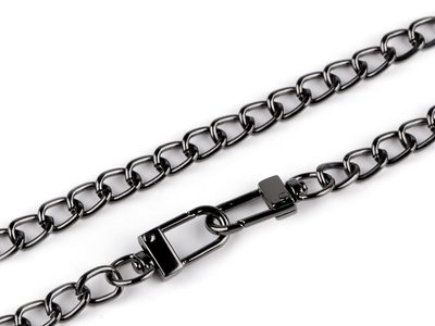 Řetízek na kabelky s karabinou délka 125 cm, šíře 8 mm{% if variant.name %} – 2 nikl černý{% endif %}